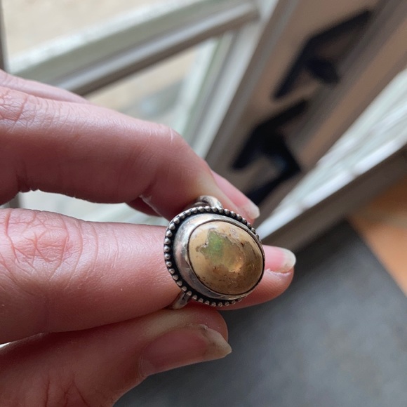 Mexican cantera opal and sterling ring - Picture 3 of 6